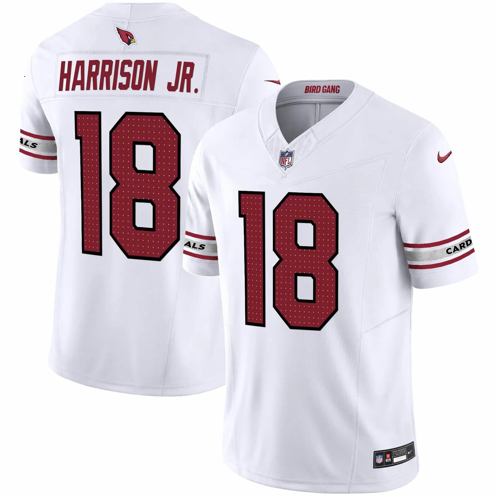Men Arizona Cardinals #18 Harrison jr White Nike 2024 Vapor Limited NFL Jersey->customized nfl jersey->Custom Jersey